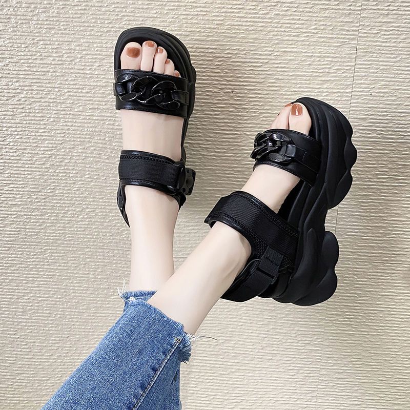 Dép sandal nữ Sandal Đế Xuồng Dày Hở Ngón Phong Cách Mới Mùa Hè 2022 Cho Nữ