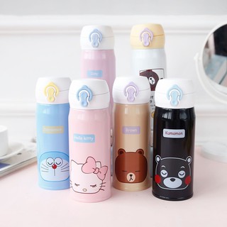 BÌNH INOX GIỮ NHIỆT NẮP CÀI - MÀU PASTEL - 450ML