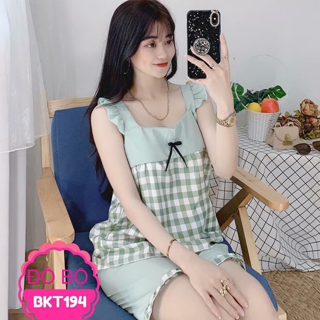 [Mã WABIG19 giảm 15% đơn 150k] Đồ mặc nhà nữ 💥 FREE SHIP 💥 Đồ bộ ngủ xinh xắn, kẻ sọc caro siêu dễ thương