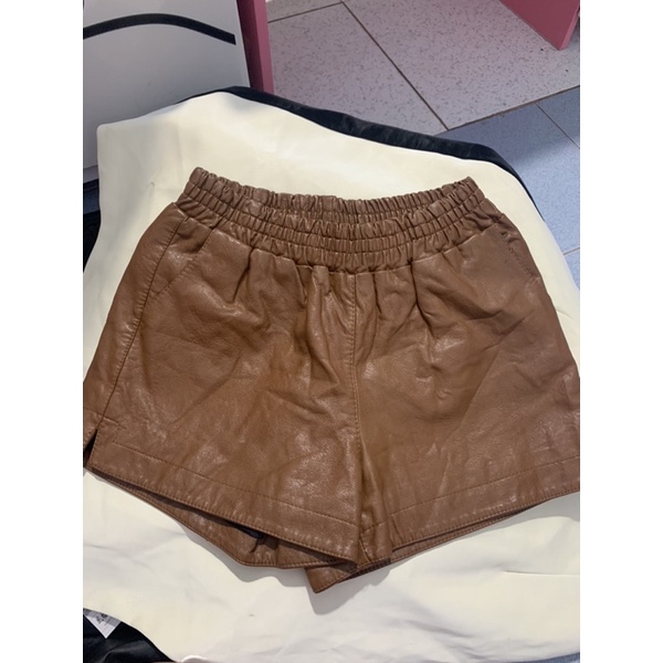 ( new) quần short da PU lưng thun hàng QCL1