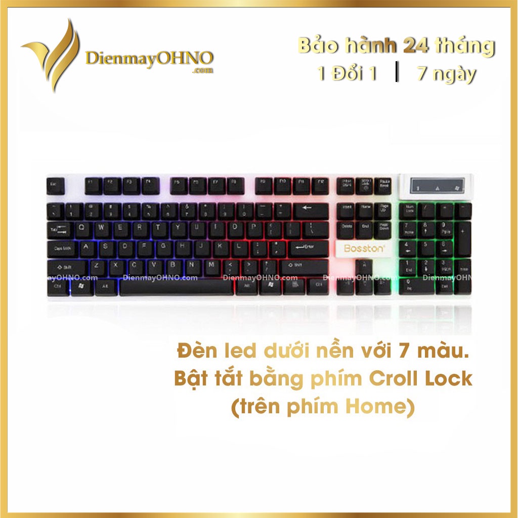 Bộ Bàn Phím Chơi Game Bosston 808 Keyboard Bàn Phím Gaming Cơ Máy Tính Led Có Dây RGB Gaming – OHNO Việt Nam