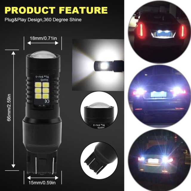 Đèn Led T20, Đèn Lùi Cho Ô Tô