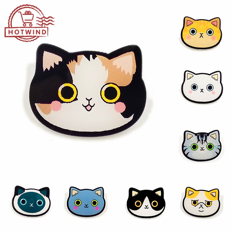 Trâm cài áo bằng kim loại hình chú mèo ngộ nghĩnh xinh xắn dễ thương