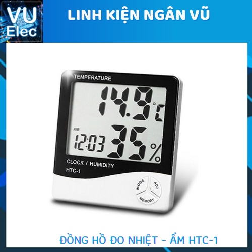 Đồng hồ đo nhiệt độ, độ ẩm, thời gian thực HTC1, HTC2  có đầu cảm biến nhiệt bên ngoài