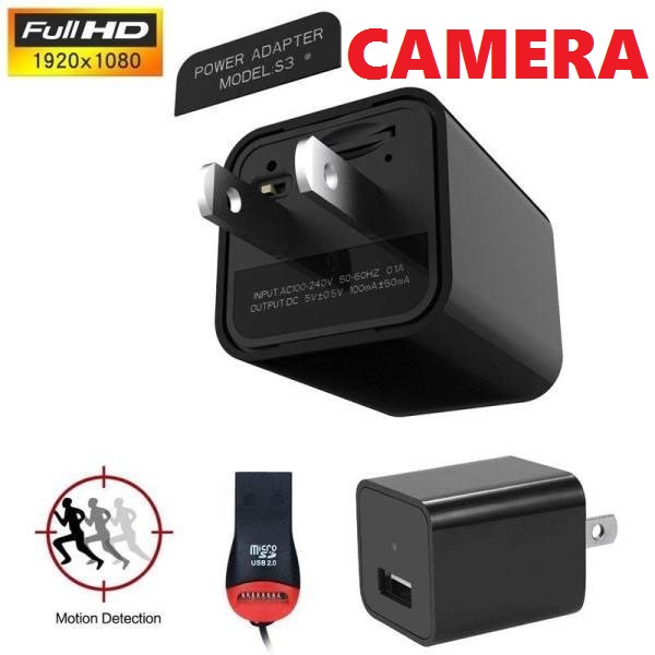 Củ sạc điện thoại - Củ sạc điện thoại HD 1080p ghi video lưu trữ thẻ nhớ