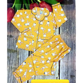 27-42kg Bộ Pijama Dài Lụa Cát Xịn KHÔNG PHA LOẠI MỘT Con Thỏ Cho Bé