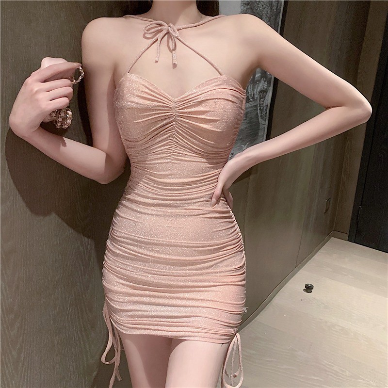 🌸Hàng Order🌸Váy Body Rút Dây Thắt Nơ Sexy Lấp Lánh 🌸Hàng Quảng Châu