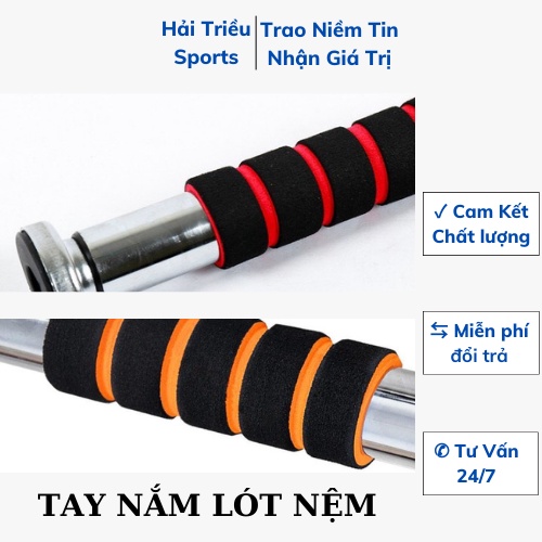 Thanh xà đơn treo tường đa năng tập thể dục, bằng inox không gỉ có kèm ốc vít Hải Triều Sports