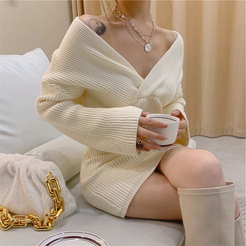 Đầm Dệt Kim Màu Sắc Thời Trang Mùa Thu Quyến Rũ Cho Nữ