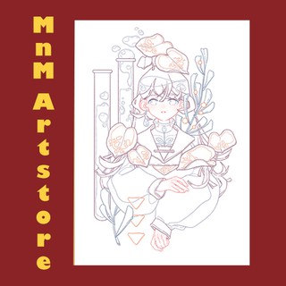 Line art "Kính" và "Hổ phách" của artist DREAM