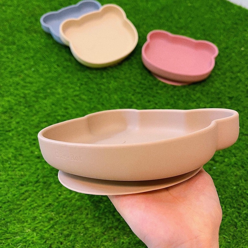 [BARROT] ĐĨA ĂN DẶM SILICON ĐẾ HÚT HÌNH GẤU BARROT