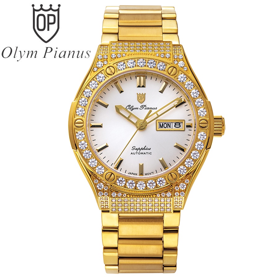 Đồng hồ nam dây kim loại chính hãng Olym Pianus OP990-45 OP990-45ADDGK trắng