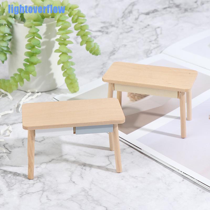 Bàn Máy Tính Mini Tỉ Lệ 1 / 12 Phong Cách Bắc Âu Trang Trí Nhà Búp Bê