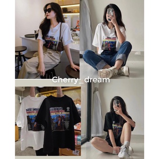 Áo phông oversize chất cotton tuyết Diesel smoke, mặc đôi nam nữ mặc cực mát