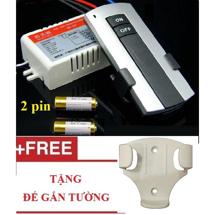 Công tắc điều khiển từ xa RF 1 cổng + tặng đế treo và 1 pin sơ cua