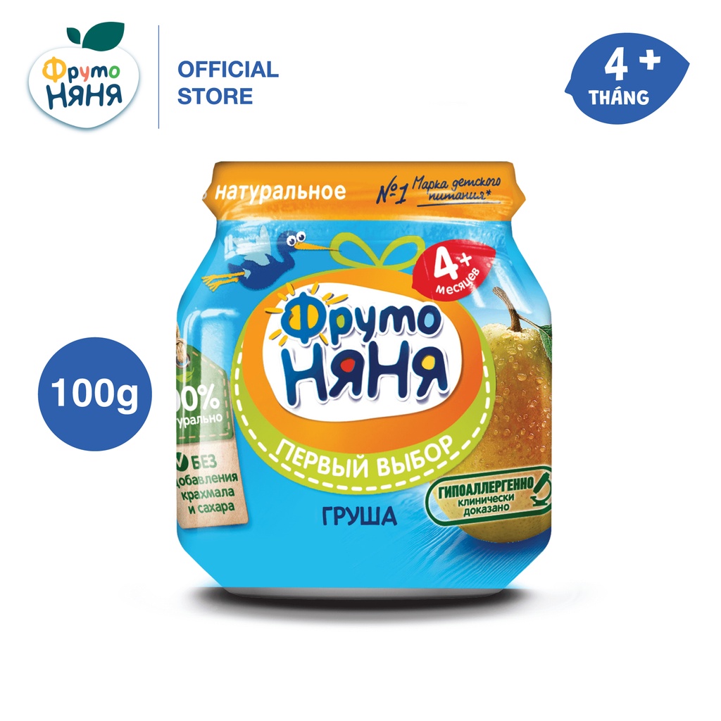 Trái cây nghiền vị lê Fruto Nyanya 100g/lọ