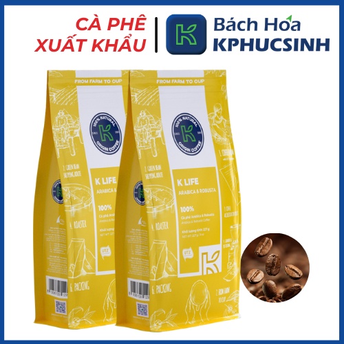 Combo 2 túi cà phê rang xay xuất khẩu K Life 227g/gói KPHUCSINH - Hàng Chính Hãng