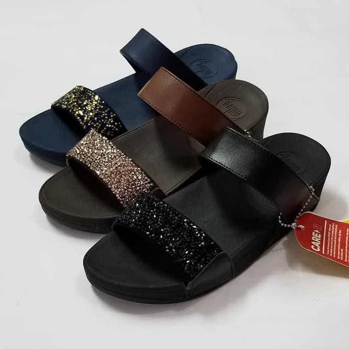 Fitflop Lulu Slides Swarovsky Brown