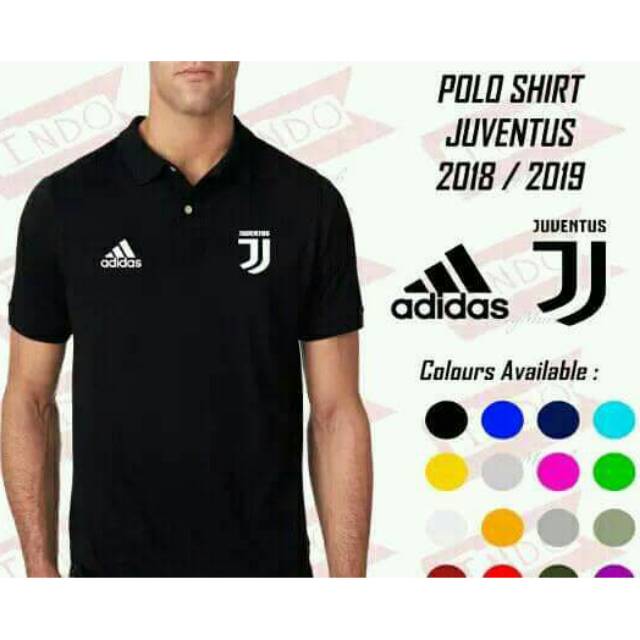 Áo Thun Polo Màu Đen In Logo Juventus Thời Trang 2018