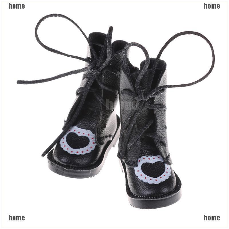 Giày Bốt Da PU Sành Điệu Cho Búp Bê BJD 1 / 6 Blythe Licca Jb Tỉ Lệ 1 / 8