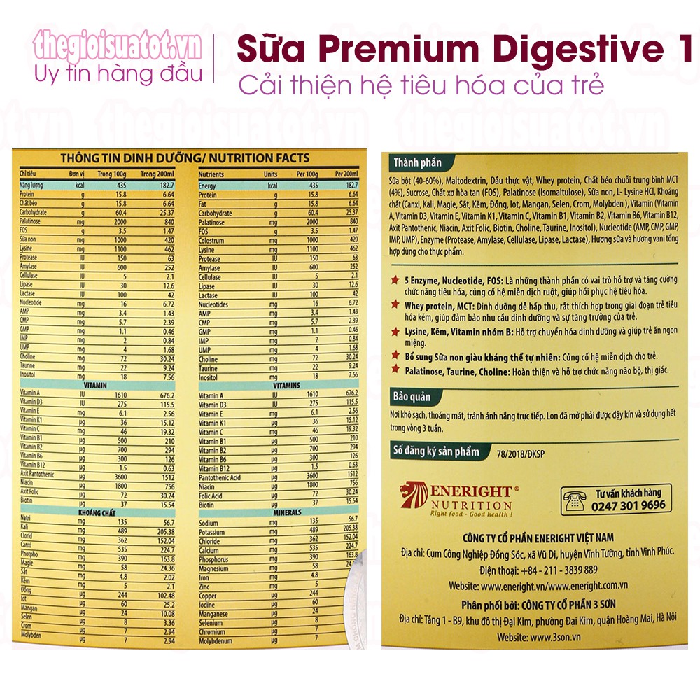 Sữa Premium Digestive 1 loại 700g