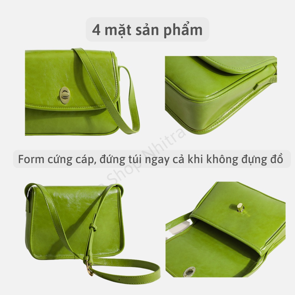 Túi xách nữ đeo chéo, túi đeo chéo mầu xanh Trendy size 25 nhiều mầu
