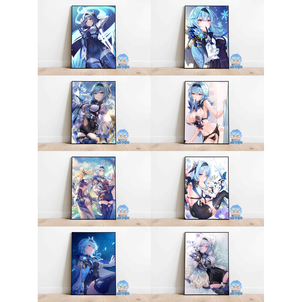 Poster A3 Eula  (2) Game Genshin Impact - 2D Tộc Shop