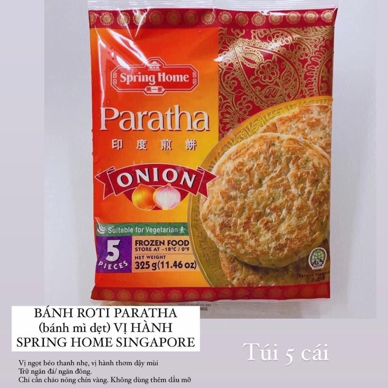 Bánh Roti paratha Onion Ấn Độ - vị hành gói 325g