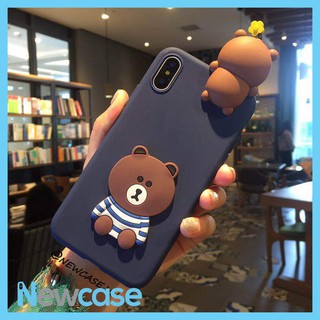 Ốp lưng dẻo hoạt hình gấu hoa mọc trên đầu - Iphone 5, 5s, 6, 6s, 6plus, 7, 7plus, 8, 8plus, X, Xs, Xsmax