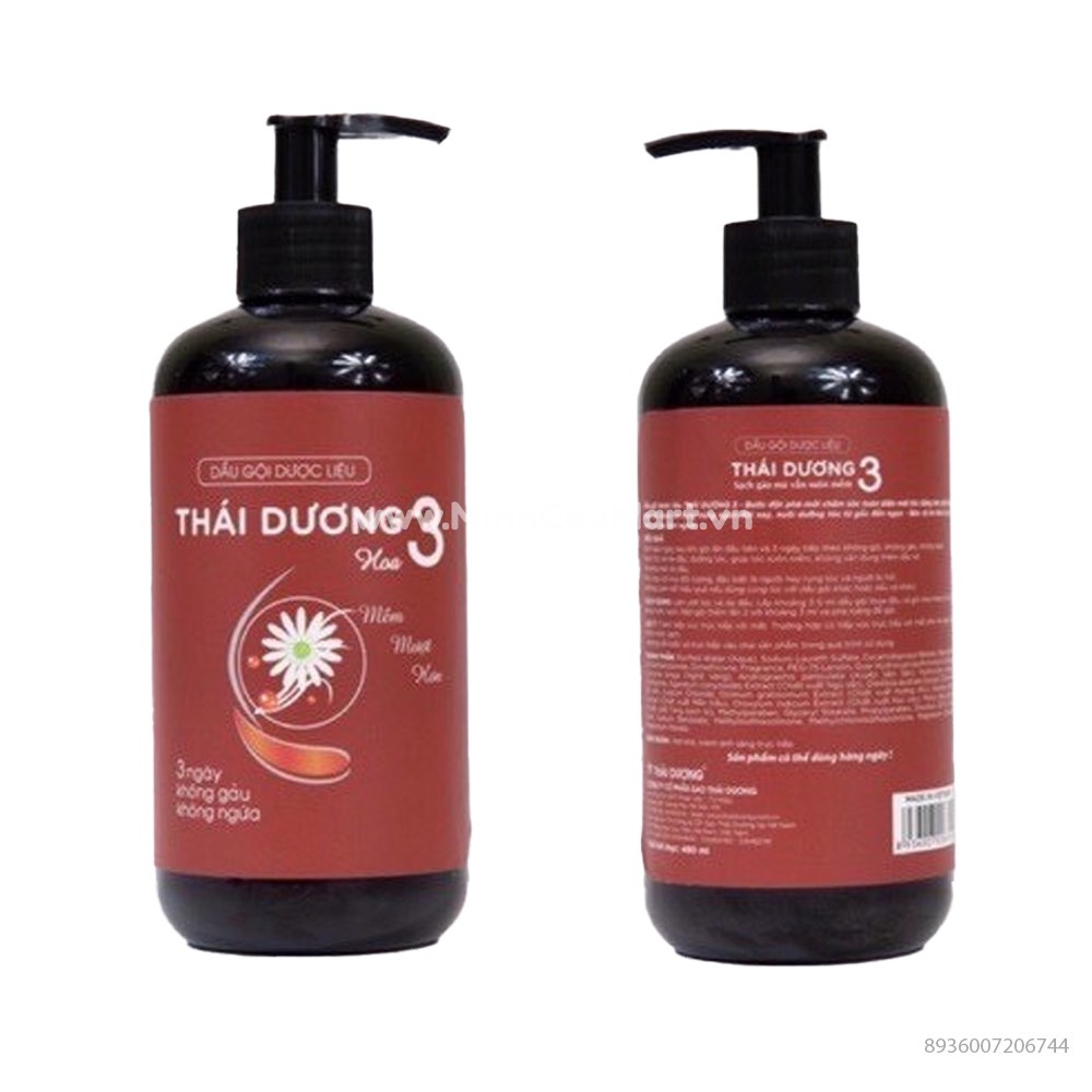 DẦU GỘI DƯỢC LIỆU THÁI DƯƠNG 3 CHAI 480ML, NGĂN NGỪA RỤNG TÓC, GÀU NGỨA, SAO THÁI DƯƠNG