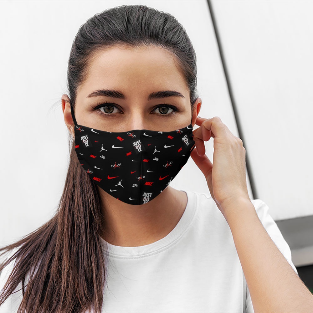 Khẩu Trang Vải  N.i.k.e_20 Soink Chất Liệu Poly Cotton 100%, Chống Bụi In Hình 3D Thời Trang Unisex