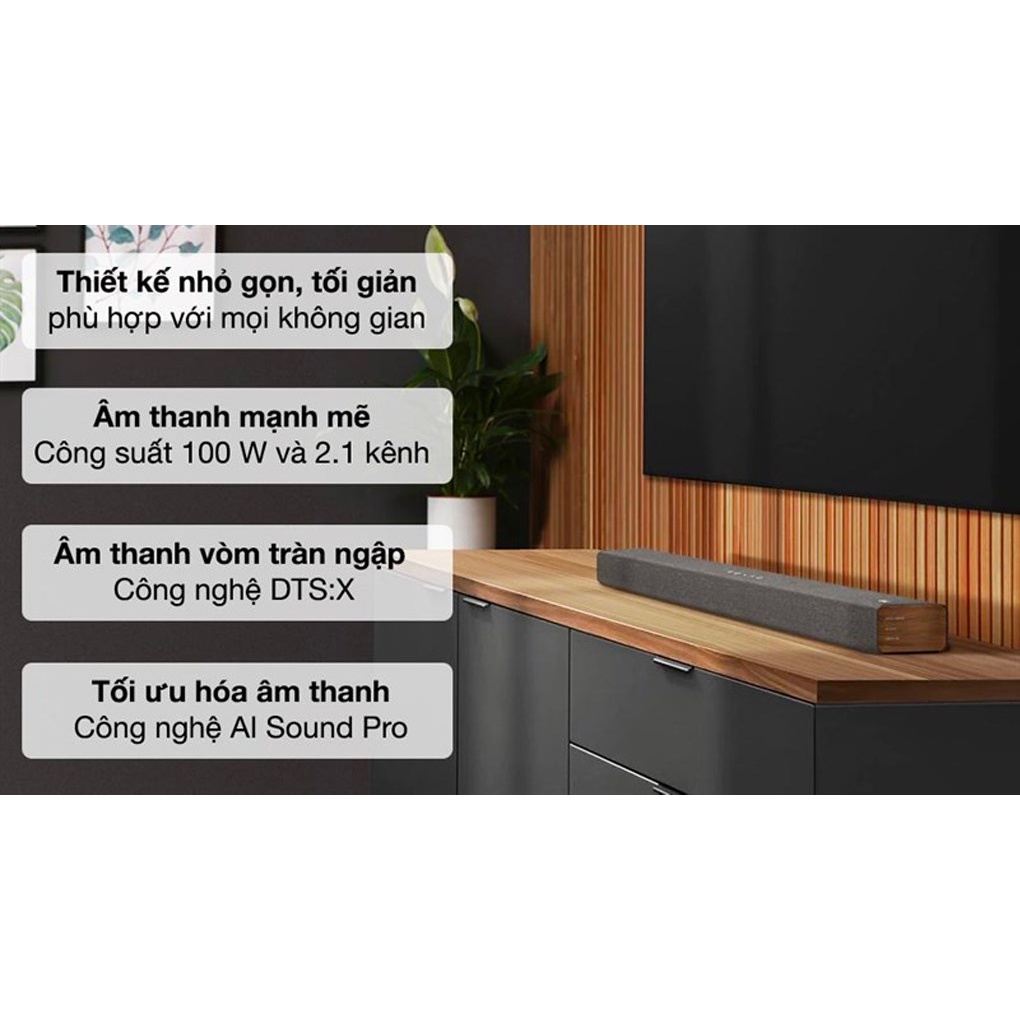 Loa thanh LG Soundbar SP2 (2021) công suất 100W, màu đen có trang bị đèn LED - Hàng chính hãng Fullbox bảo hành 12 tháng