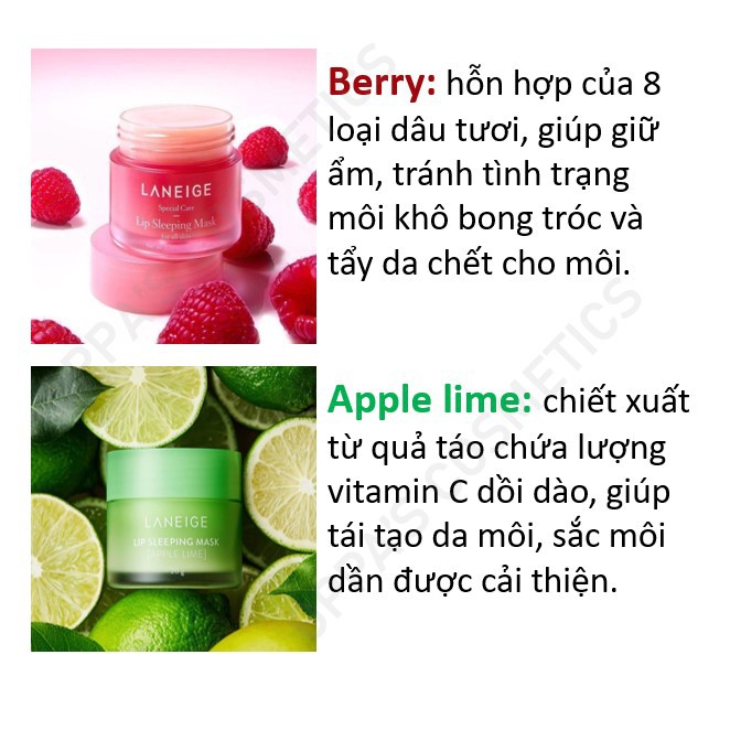Set 4 Mặt Nạ Ngủ Cho Môi Laneige Lip Sleeping Mask Mini Kit 8g*4