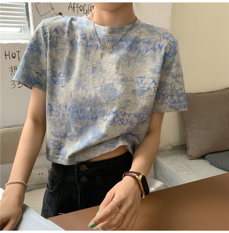 Áo Croptop Tay Ngắn Phối Màu Cá Tính Cho Nữ