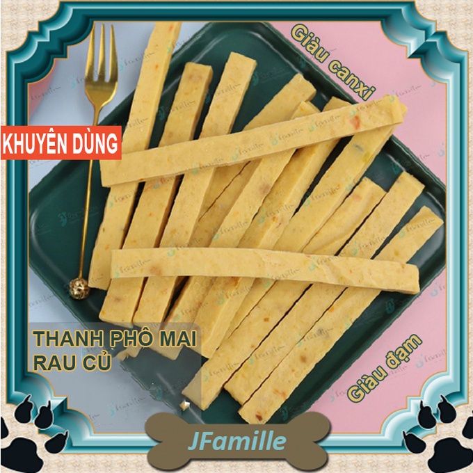 Treat Thưởng Cho Cún JFamile, Thanh Gặm Phô Mai Rau Củ, Giàu Protein & Canxi, Hỗ Trợ Tiêu Hóa Tốt. JF196.
