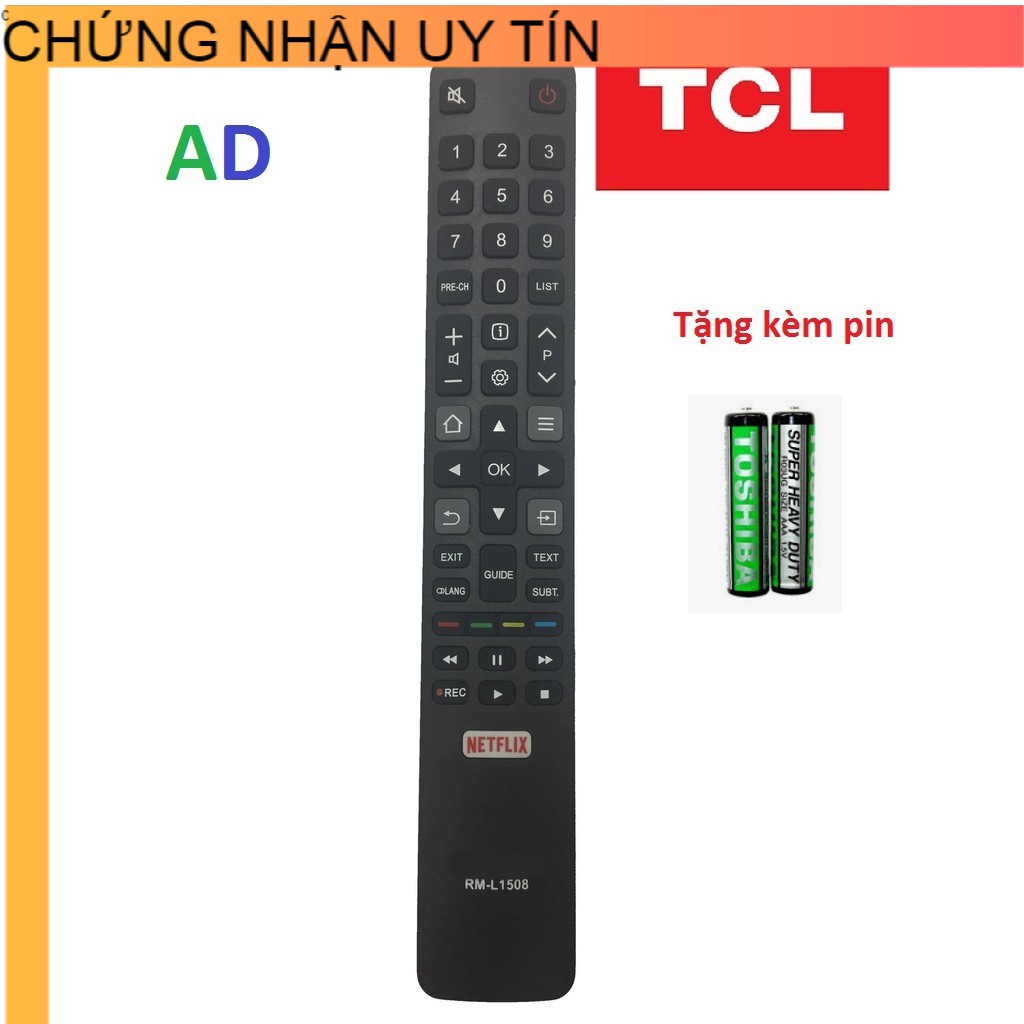 ĐIỀU KHIỂN TIVI TCL SMART RM-L1508 dành CHO TẤT CẢ CÁC DÒNG TIVI TCL-TẶNG KÈM PIN