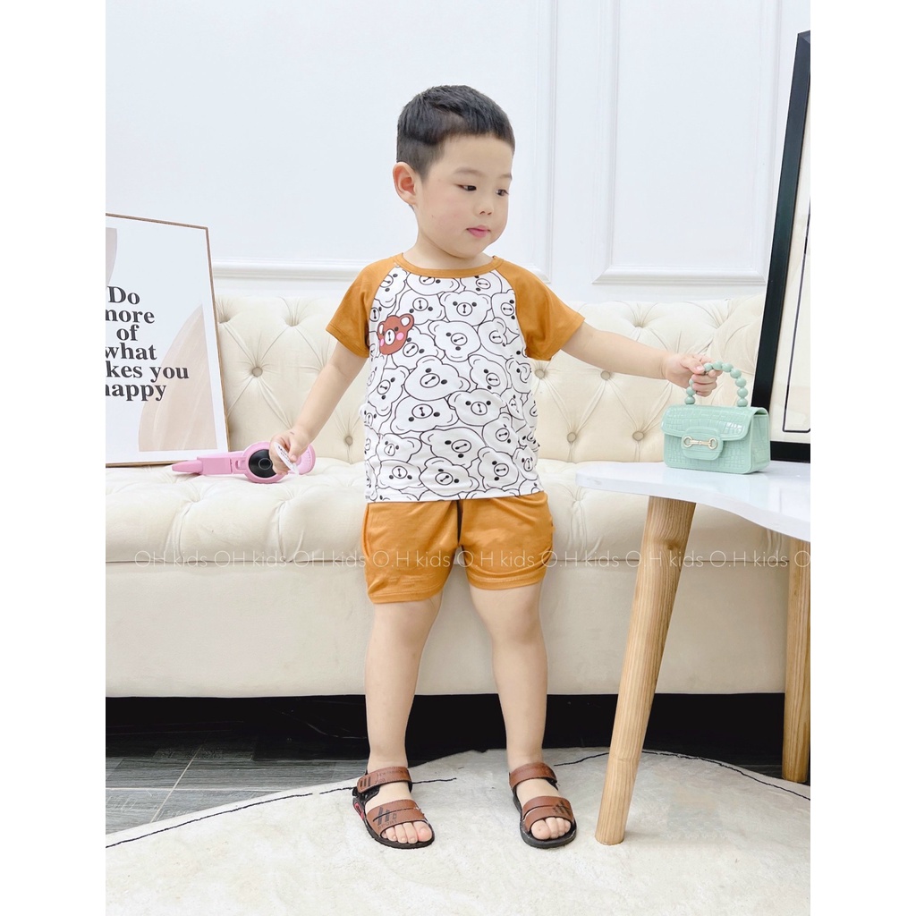 Bộ Cộc Tay Cho Bé Bộ Minky Mom Cộc Tay Chất Thun Lạnh siêu mềm mịn thoáng mát 5 hinh QN1