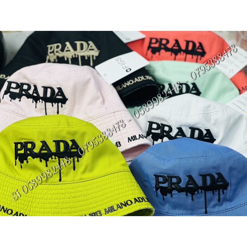 Mũ bucket vành cụp - nón tai bèo 2 mặt phối vành tưa thêu vành chữ P.R.A siêu đẹp chất xịn