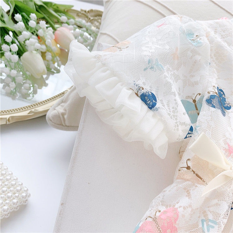 [Kacily]Đầm bé gái 1-8 tuổi voan trắng hồng nhập khẩu/váy công chúa bé gái/đồ bé gái