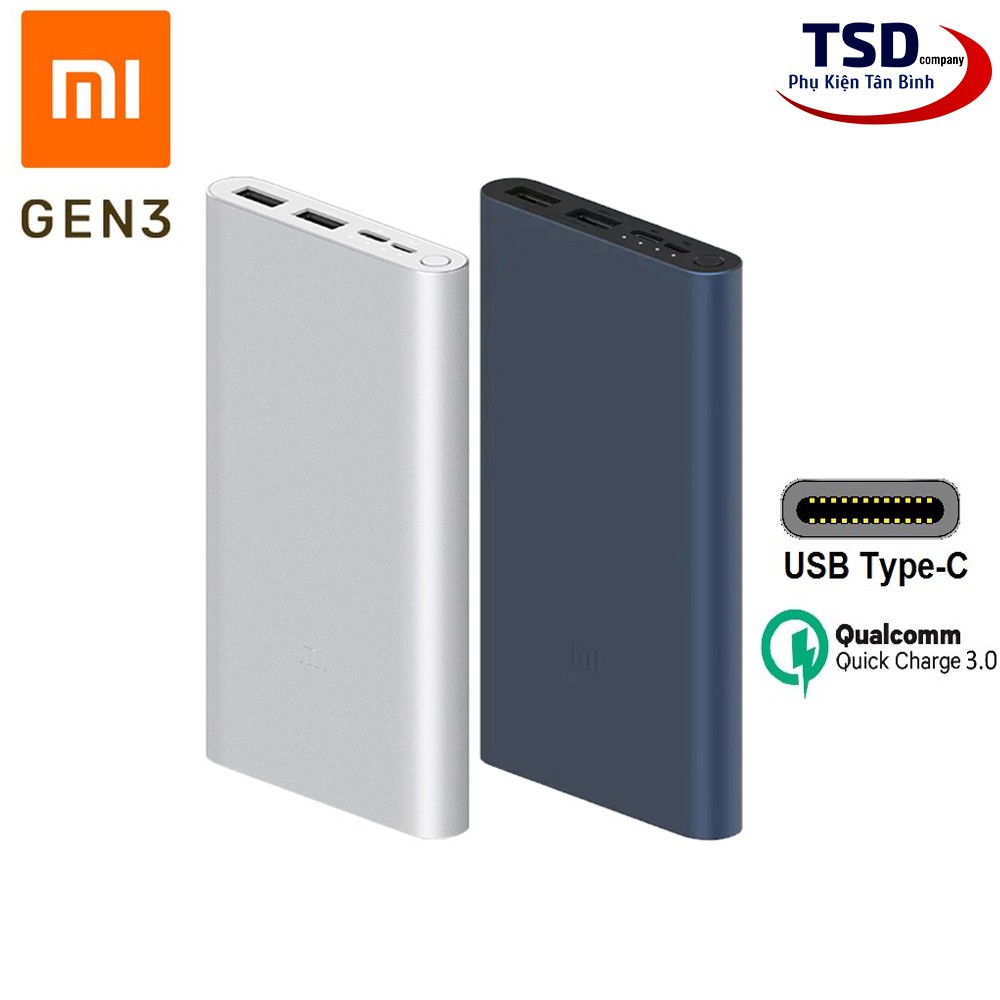 Pin Sạc Dự Phòng Xiaomi 10000mAh Gen 3 New 2020 Sạc Nhanh QC 3.0