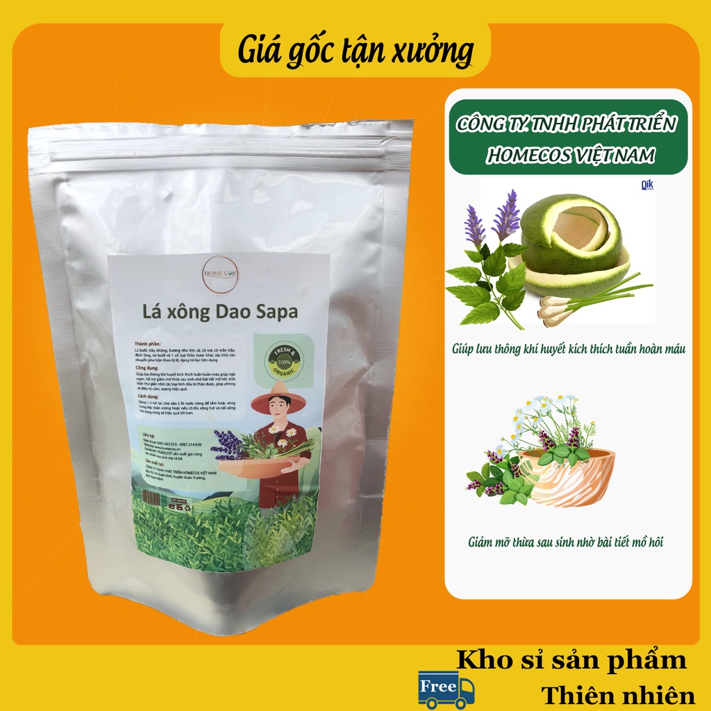 Lá Xông Dao Sapa Túi Lọc Tiện Dụng Cho Mẹ Sau Sinh Xông Hơi Giải Cảm Giảm Eo, 5 túi lọc, 5 Lần Xông