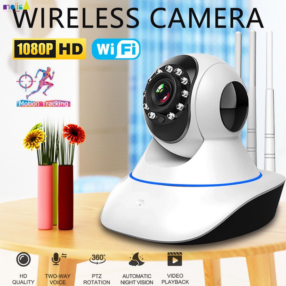Wifi 1080P Hd Camera Quan Sát Toàn Cảnh 3 Ăng Ten Wifi Ip Camera Không Dây Nhà Giám Sát An Ninh Đầu Ghi Hình Ban Đêm Với phát Hiện Chuyển Động