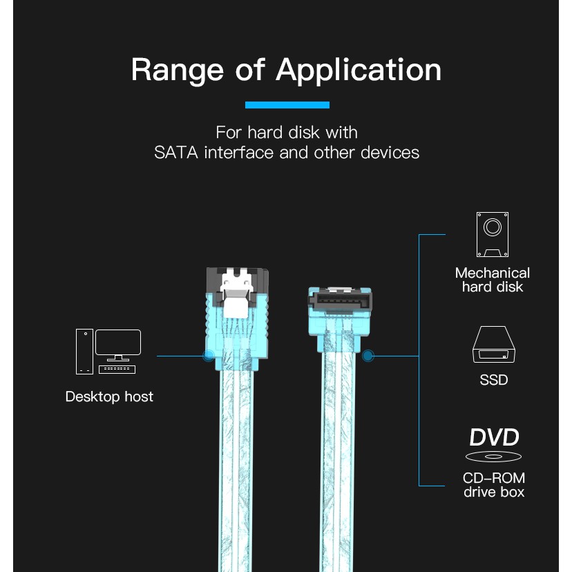 Cáp dữ liệu Sata 3.0 Vention KDDSD_50cm