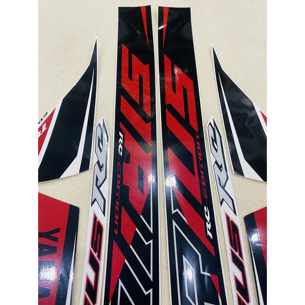 Nguyên bộ tem rời 3 lớp zin thái dán xe máy Yamaha Sirius đời 2020 2021 màu trắng siêu sắc nét