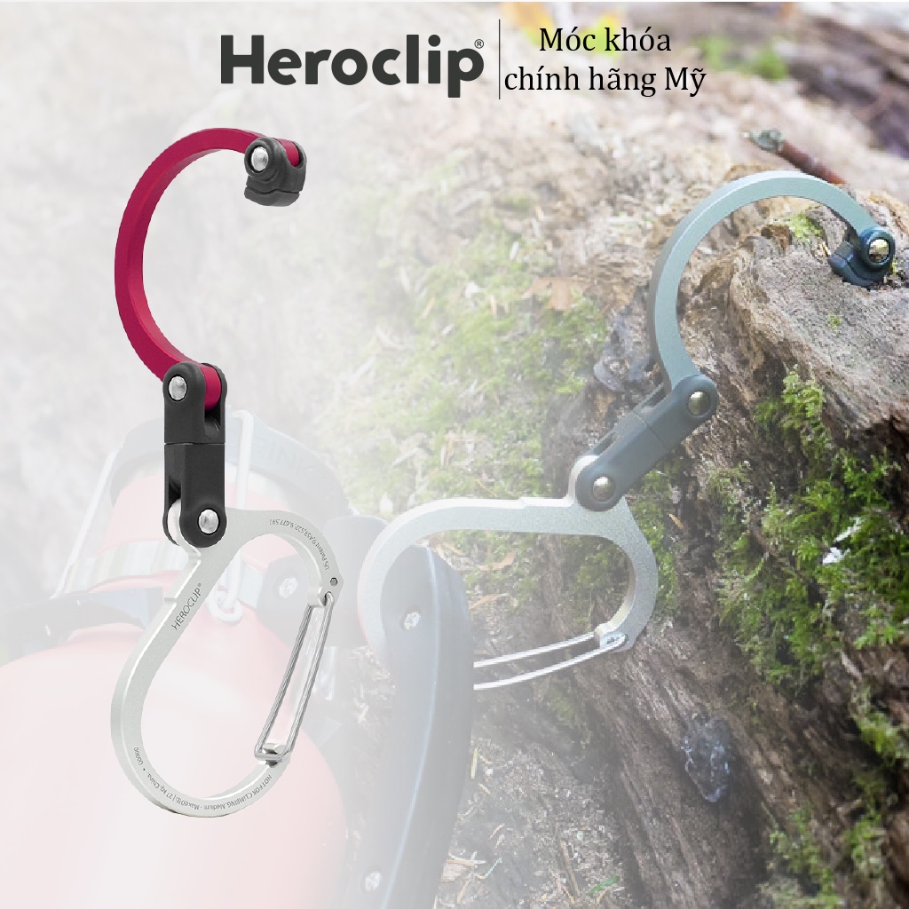 Móc khóa Heroclip size Medium chịu được tải trọng 27kg - Màu Hot Rod Red