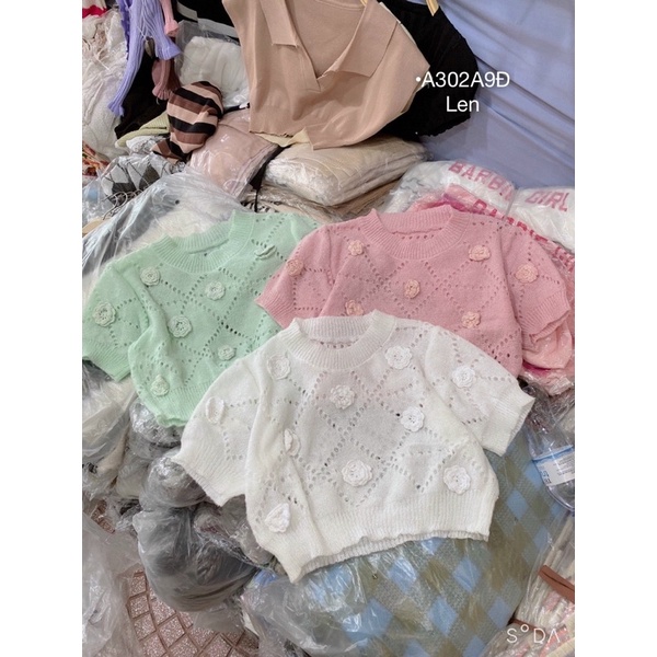 Áo len montoghi đính hoa minie