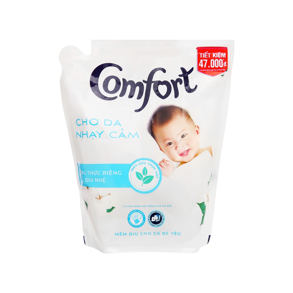 Nước xả cho bé Comfort cho da nhạy cảm hương phấn túi 2.6 lít