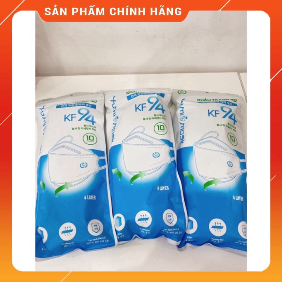 KHẨU TRANG KF 94 4d Hàn Quốc ( Túi 10 cái )