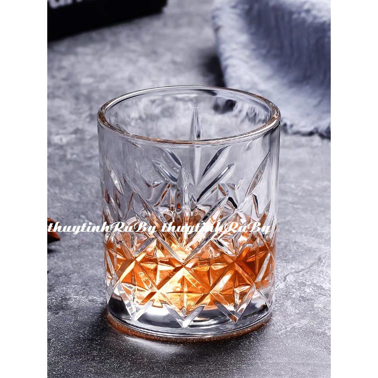 Bộ Bình Rượu Thủy Tinh Kim cương Bầu dục (kèm ly) Bình Chai Ngâm Rượu Nhân Sâm