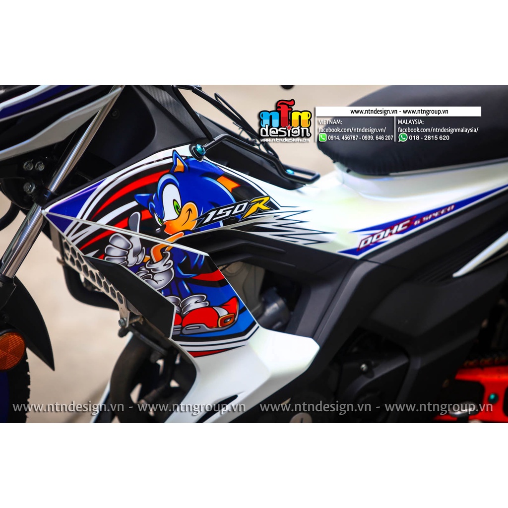 Tem Rời Dán Xe Sonic Mẫu Nhím Sonic Cực Chất, Hàng 3 Lớp Chất Lượng Cao